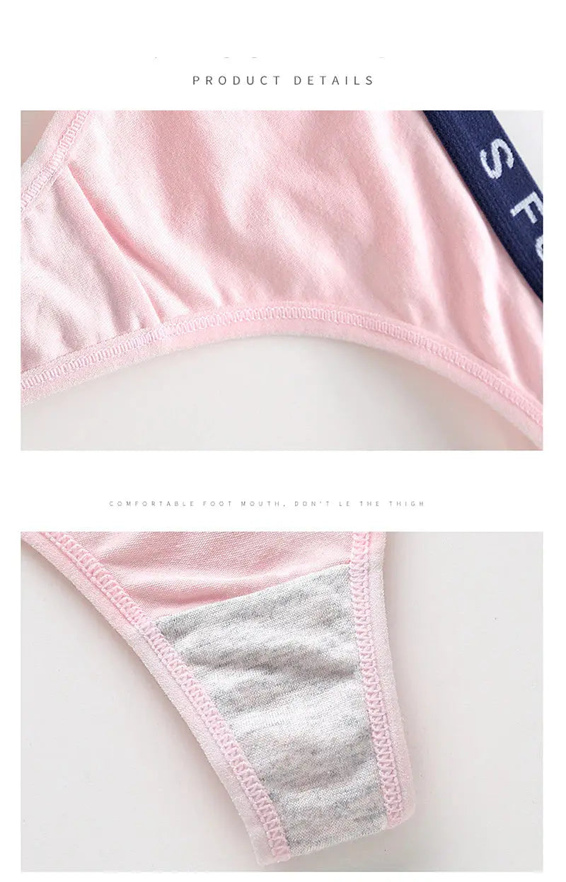 3pcs/5pcs Sexy Lingerie Women's Cotton G-string Thong Panties